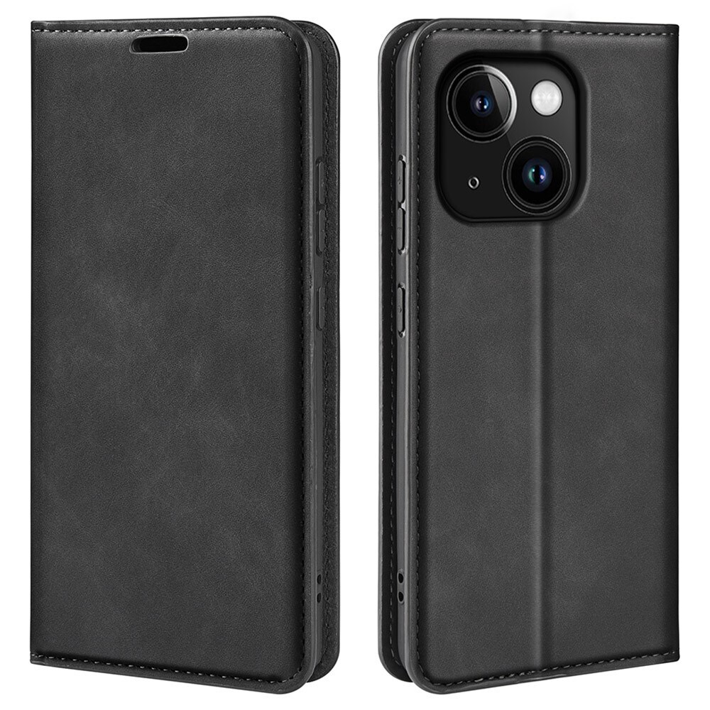 iPhone 15 Slankt etui med kortholder, Sort