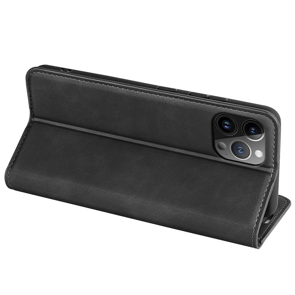 iPhone 15 Pro Max Slankt etui med kortholder, Sort