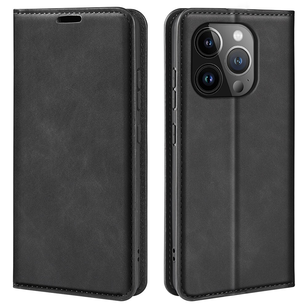 iPhone 15 Pro Slankt etui med kortholder, Sort