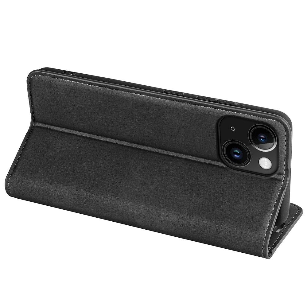 iPhone 15 Plus Slankt etui med kortholder, Sort