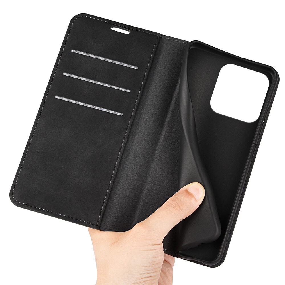 iPhone 15 Plus Slankt etui med kortholder, Sort