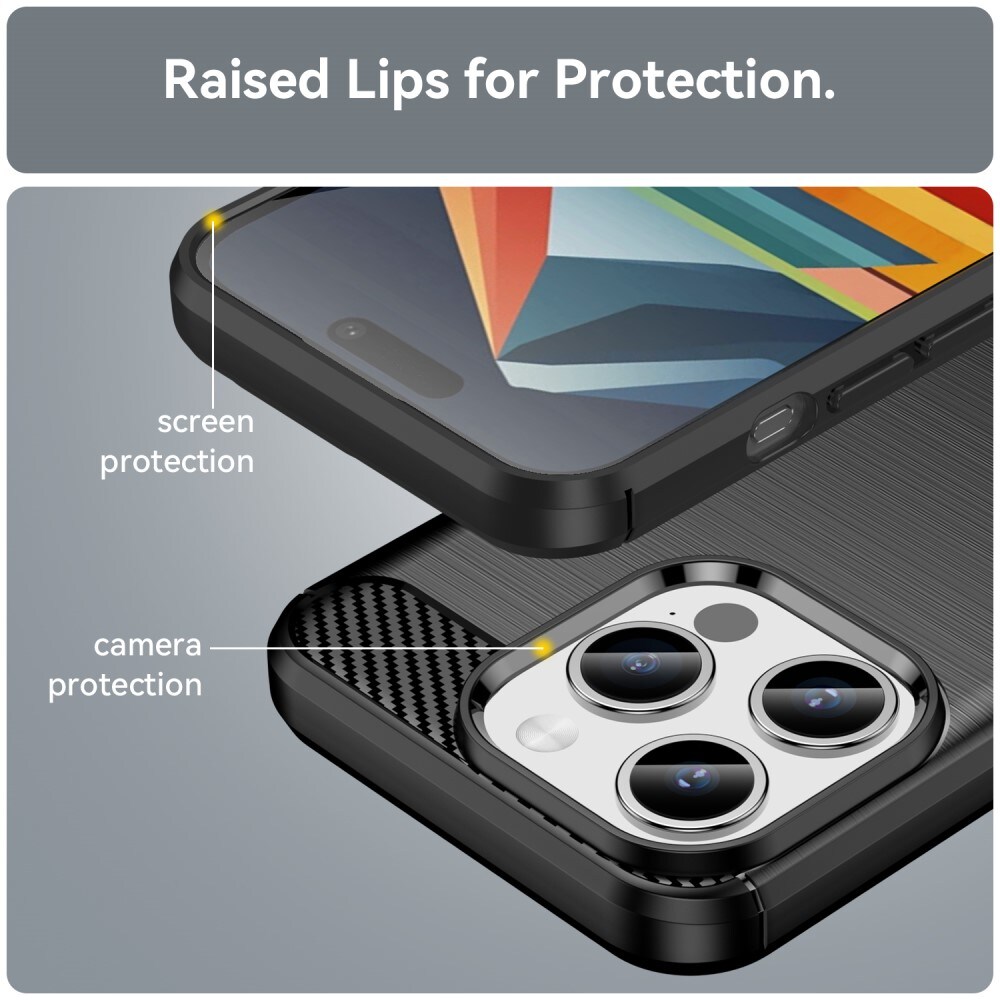 iPhone 15 Pro TPU-cover Brushed, Sort