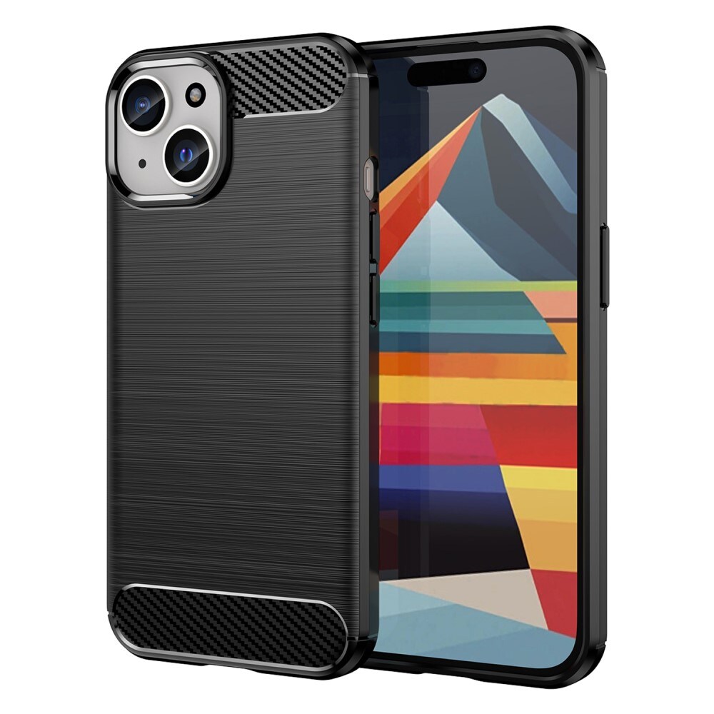 iPhone 15 Plus TPU-cover Brushed, Sort