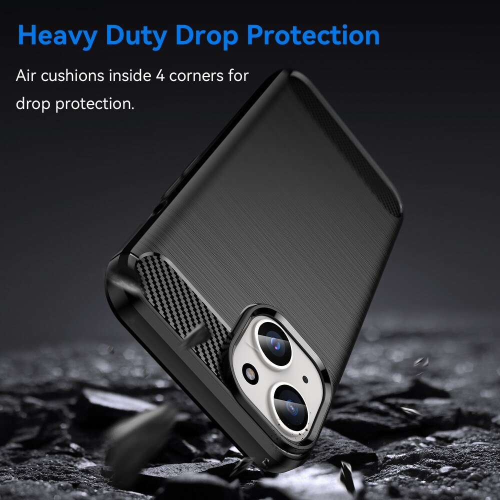 iPhone 15 Plus TPU-cover Brushed, Sort