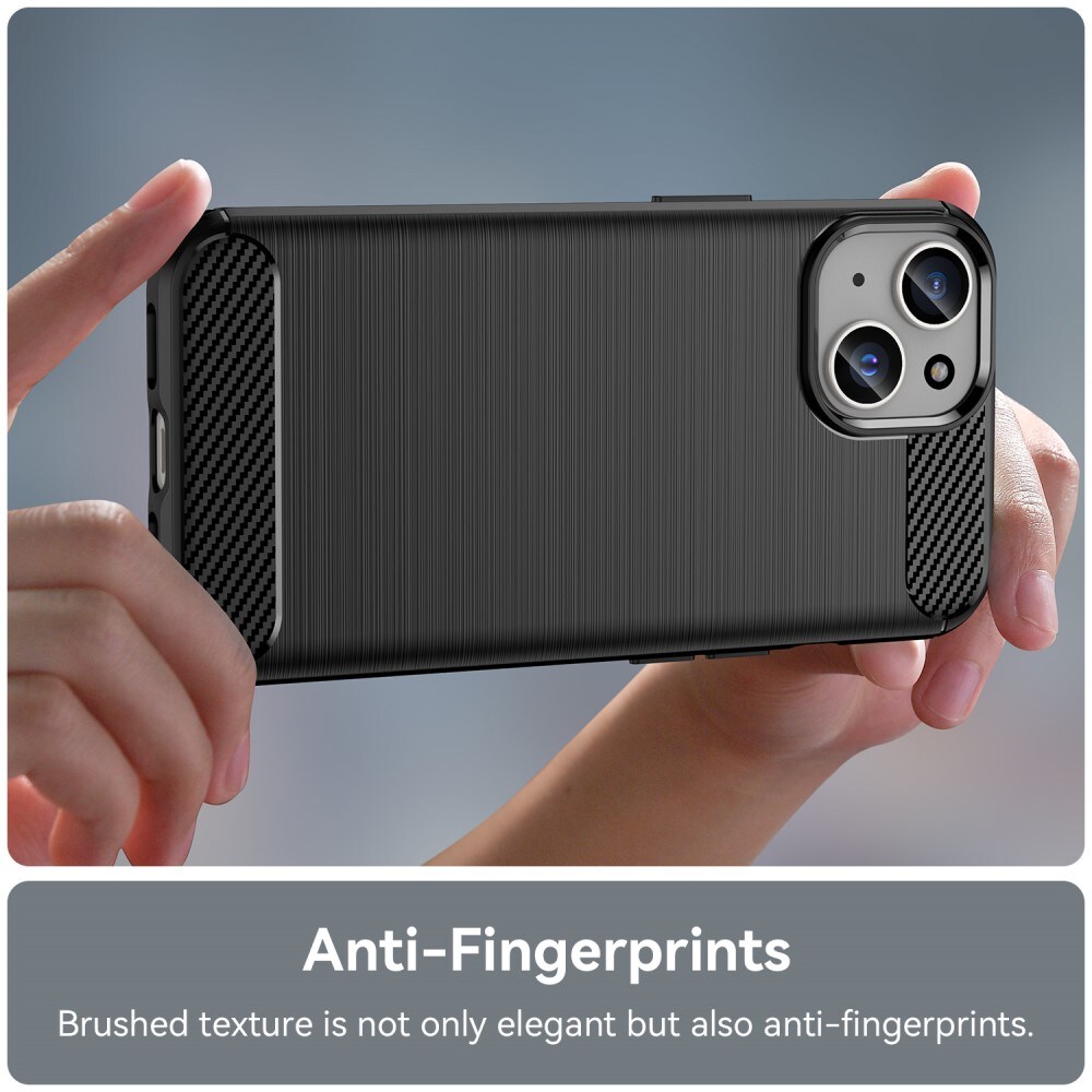 iPhone 15 Plus TPU-cover Brushed, Sort