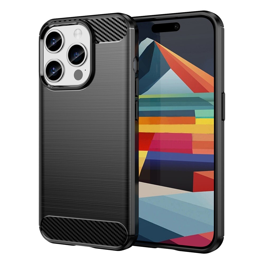 iPhone 15 Pro Max TPU-cover Brushed, Sort
