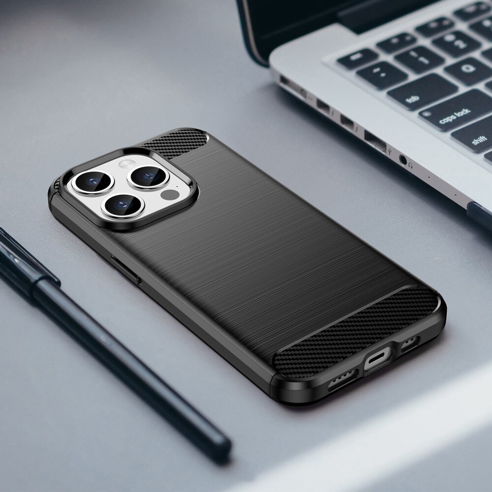 iPhone 15 Pro Max TPU-cover Brushed, Sort