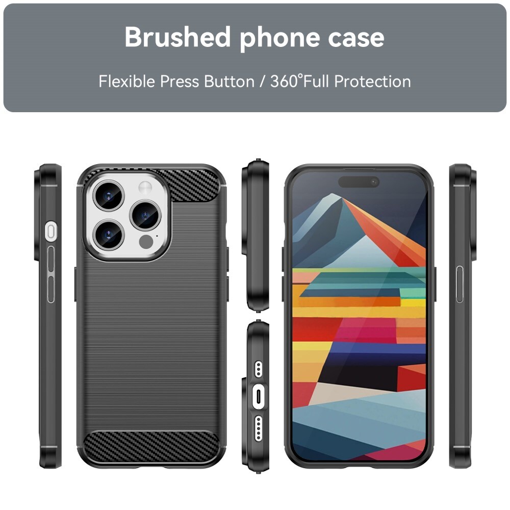 iPhone 15 Pro Max TPU-cover Brushed, Sort