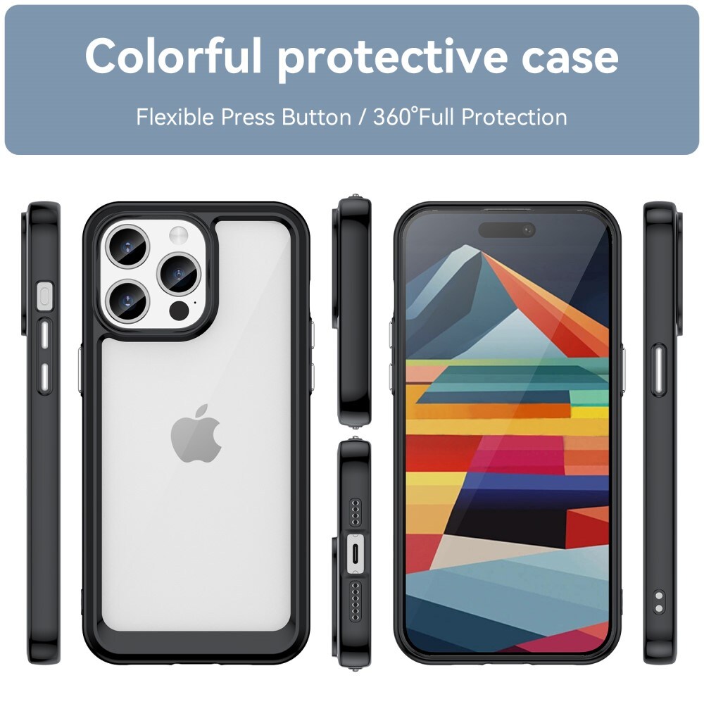 iPhone 15 Pro Max Crystal Hybrid-cover, Sort