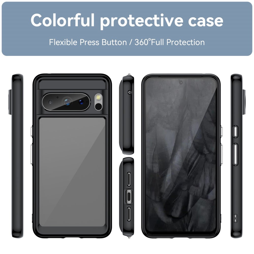 Google Pixel 8 Pro Crystal Hybrid-cover, Sort