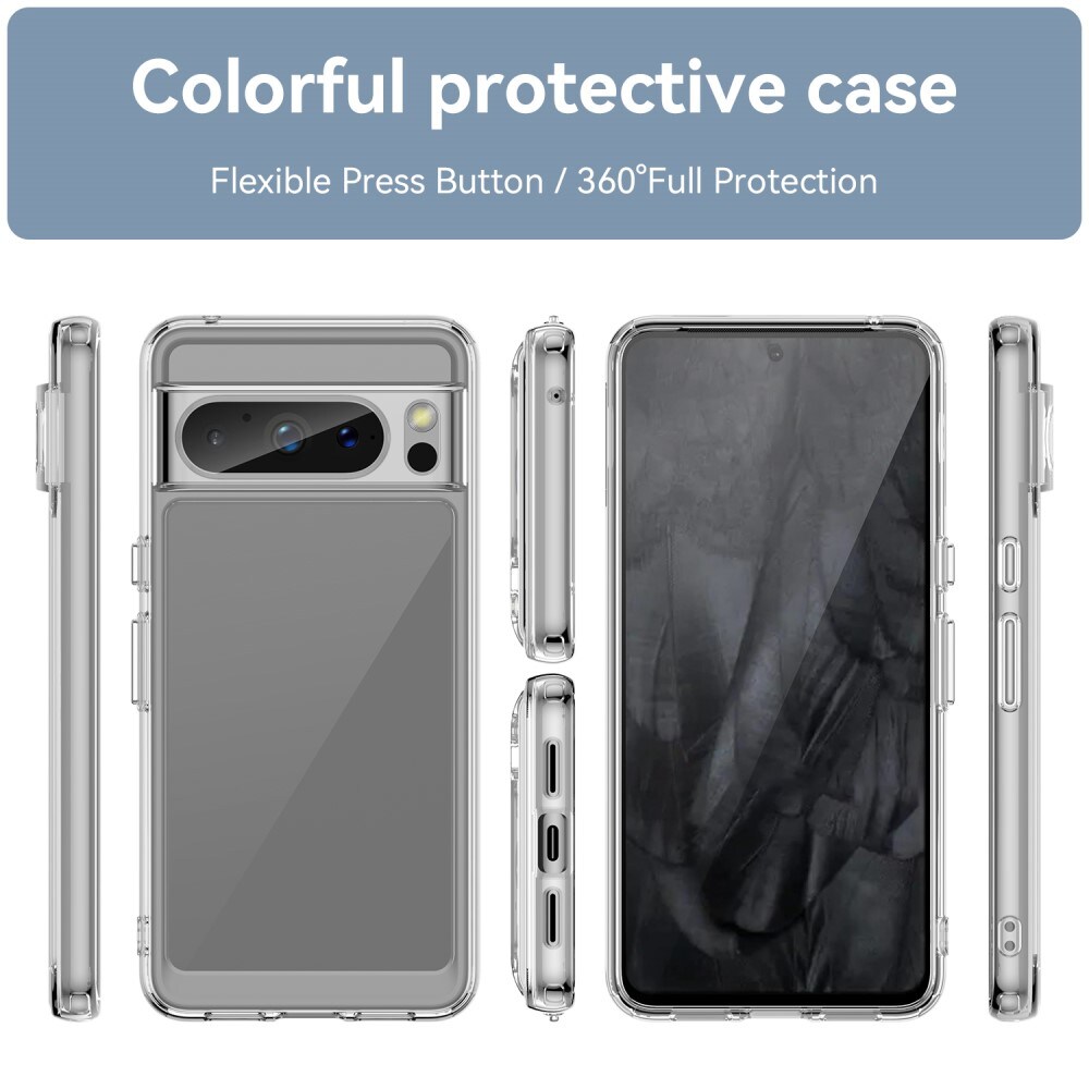 Google Pixel 8 Pro Crystal Hybrid-cover, Gennemsigtig