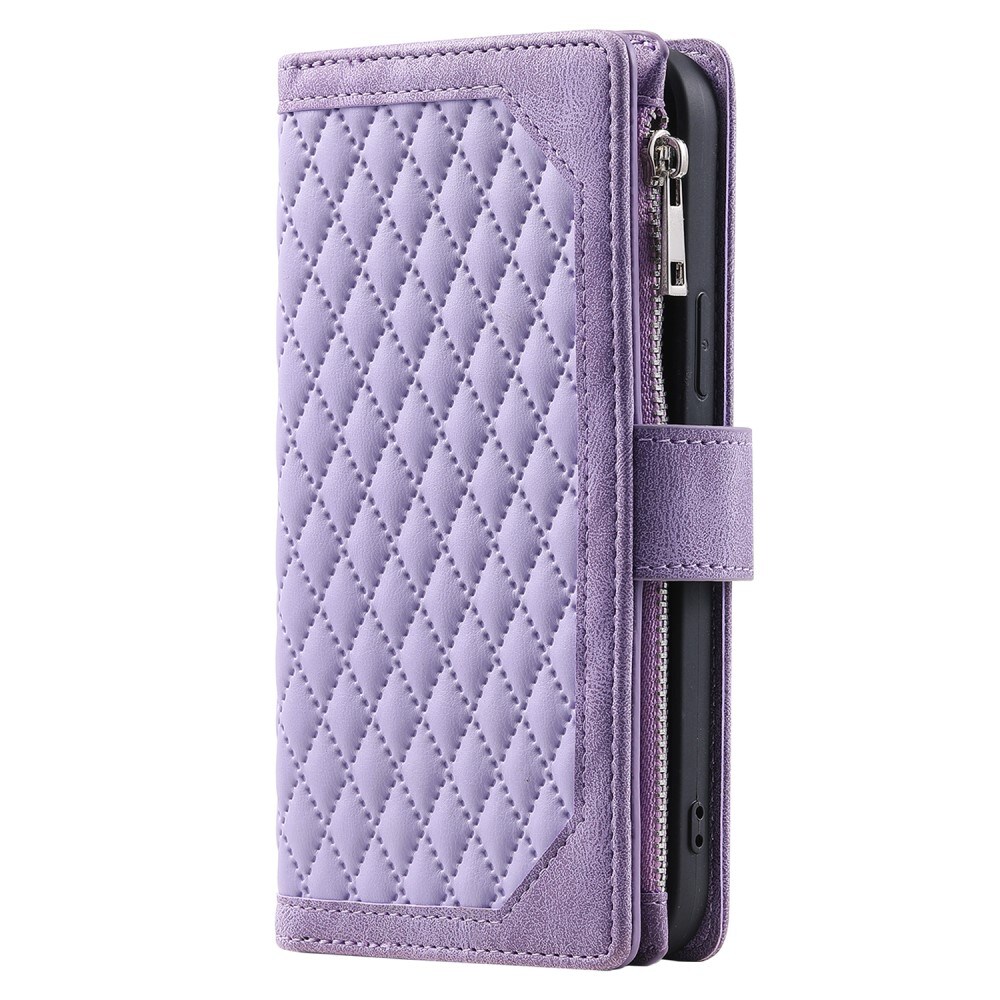 iPhone 15 Quiltet pungtaske, Lilla