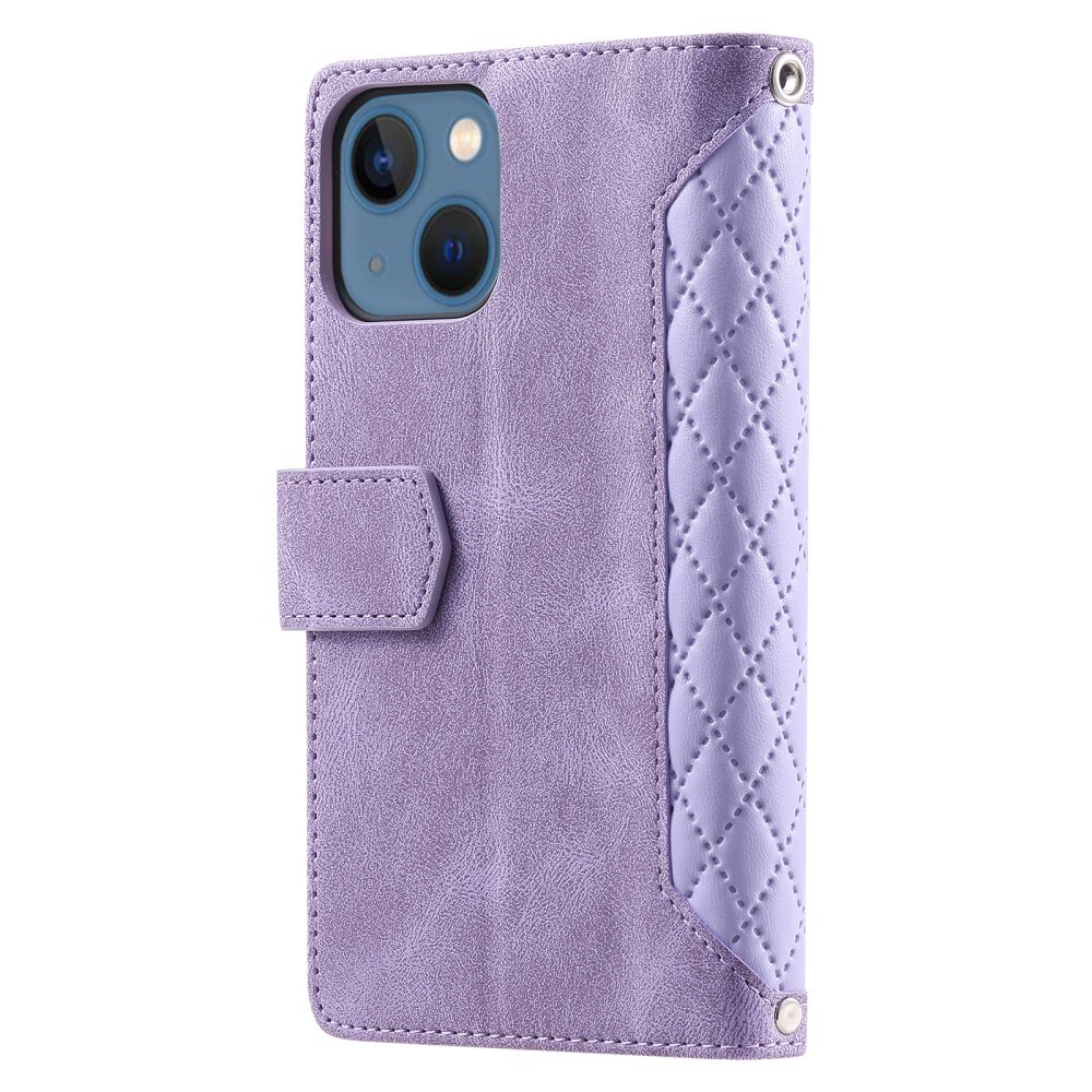 iPhone 15 Quiltet pungtaske, Lilla