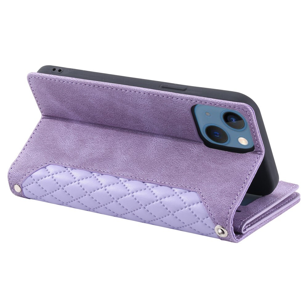 iPhone 15 Quiltet pungtaske, Lilla