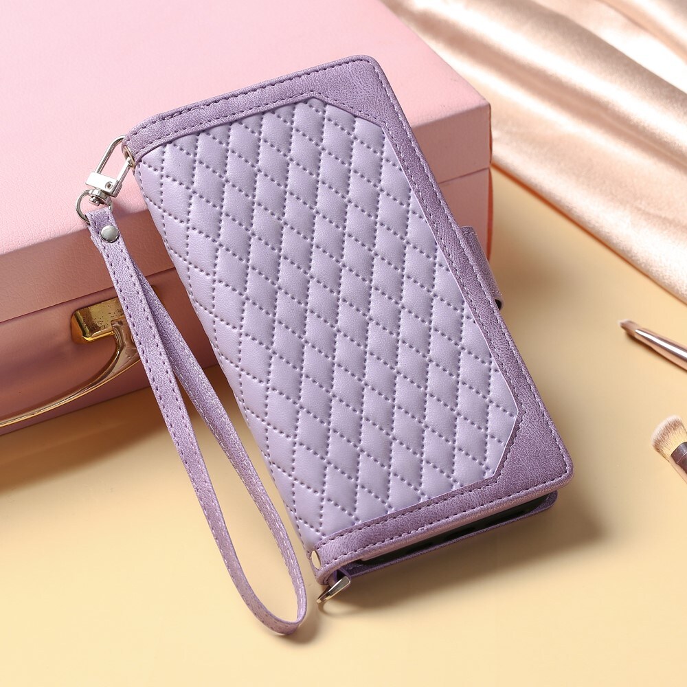 iPhone 15 Quiltet pungtaske, Lilla