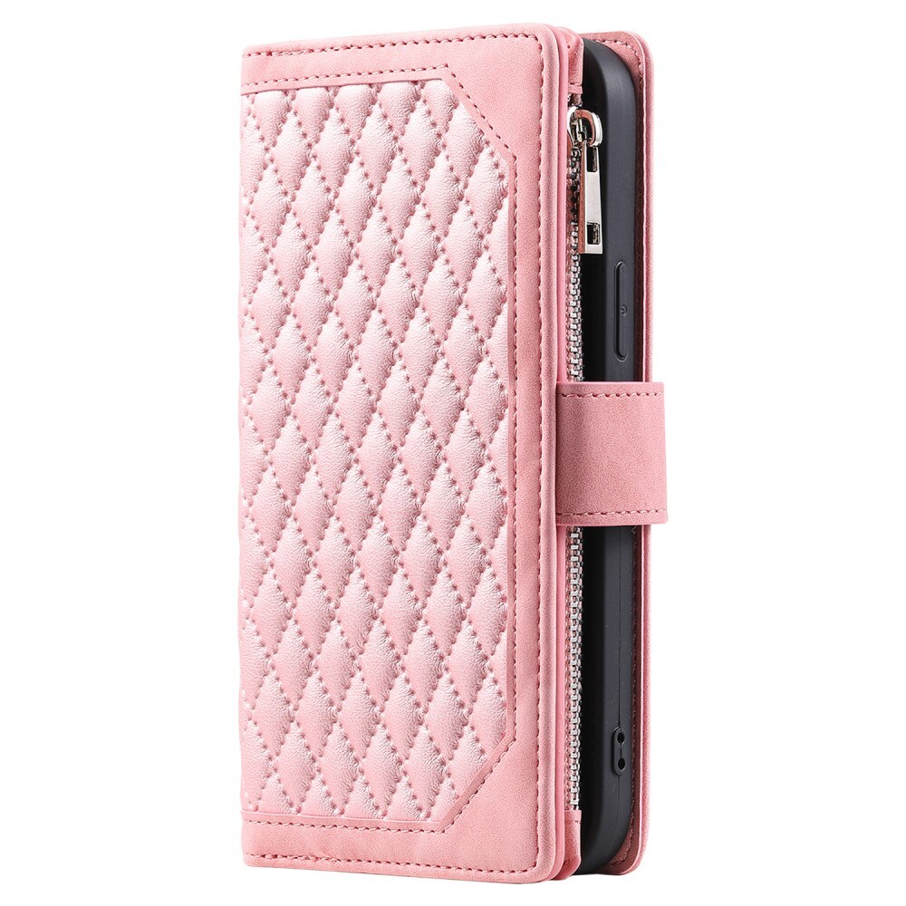 iPhone 15 Quiltet pungtaske, Lyserød