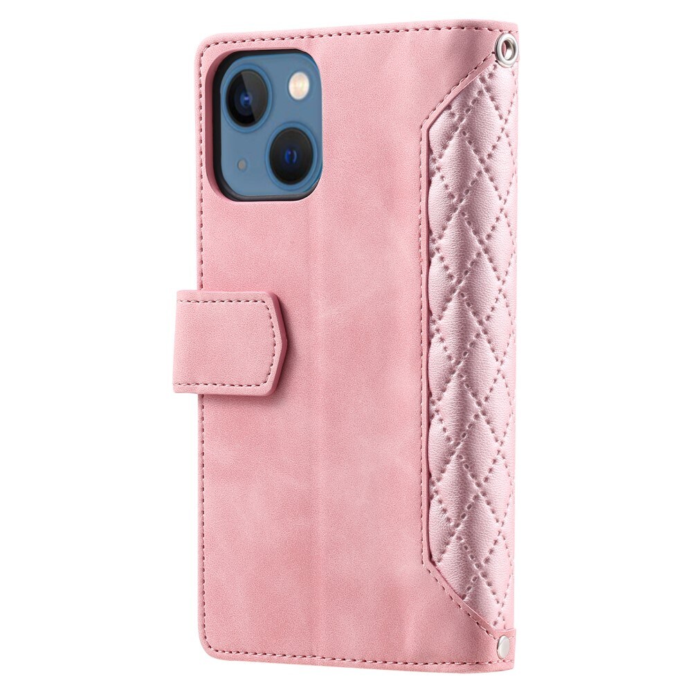 iPhone 15 Quiltet pungtaske, Lyserød