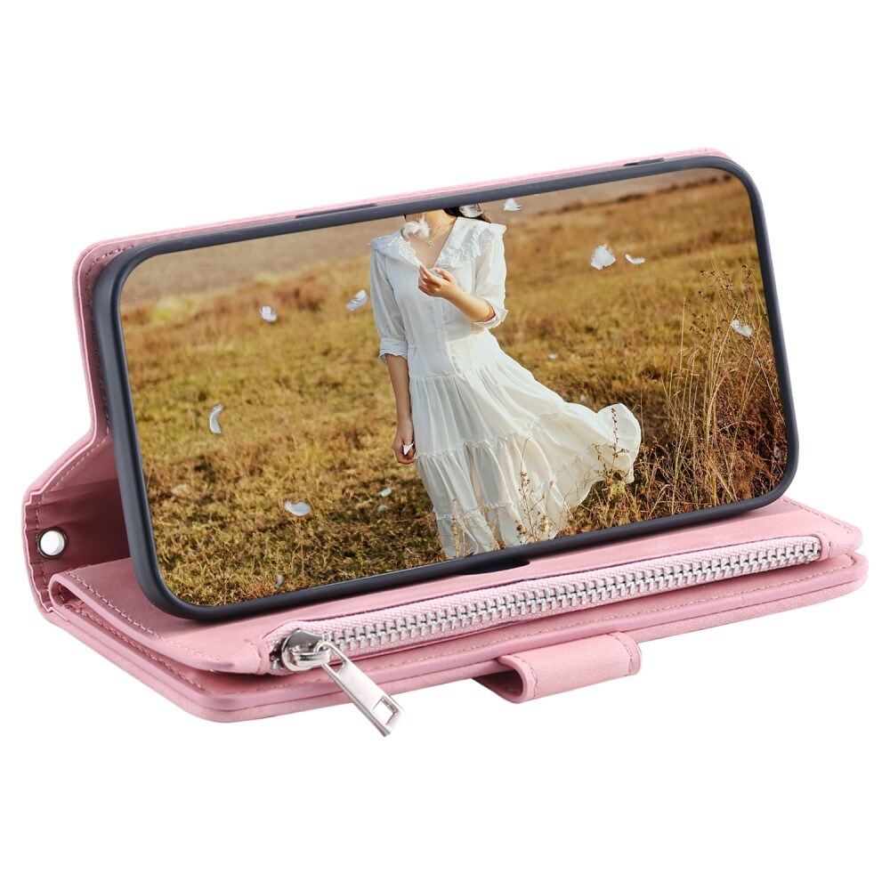 iPhone 15 Quiltet pungtaske, Lyserød