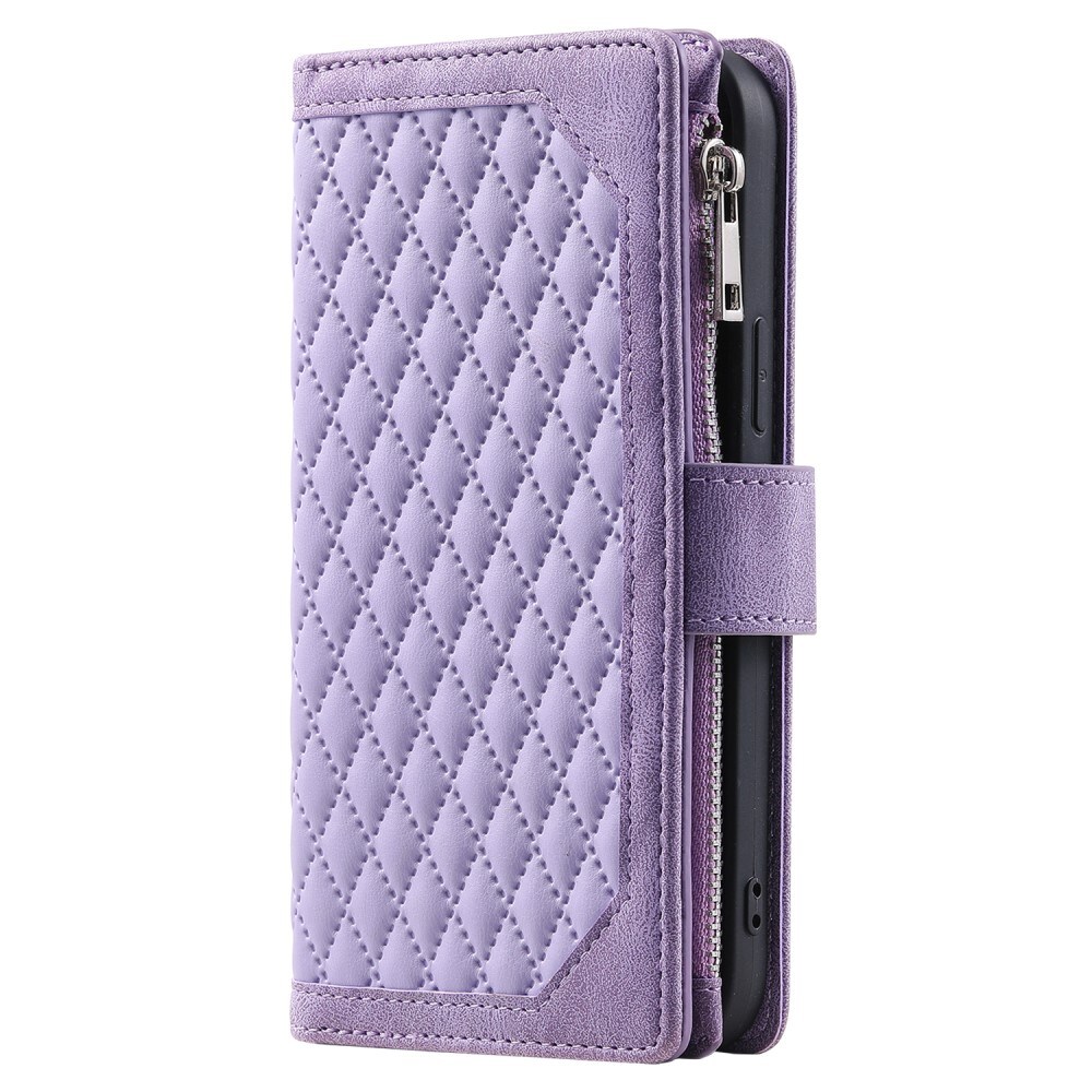 iPhone 15 Pro Quiltet pungtaske, Lilla