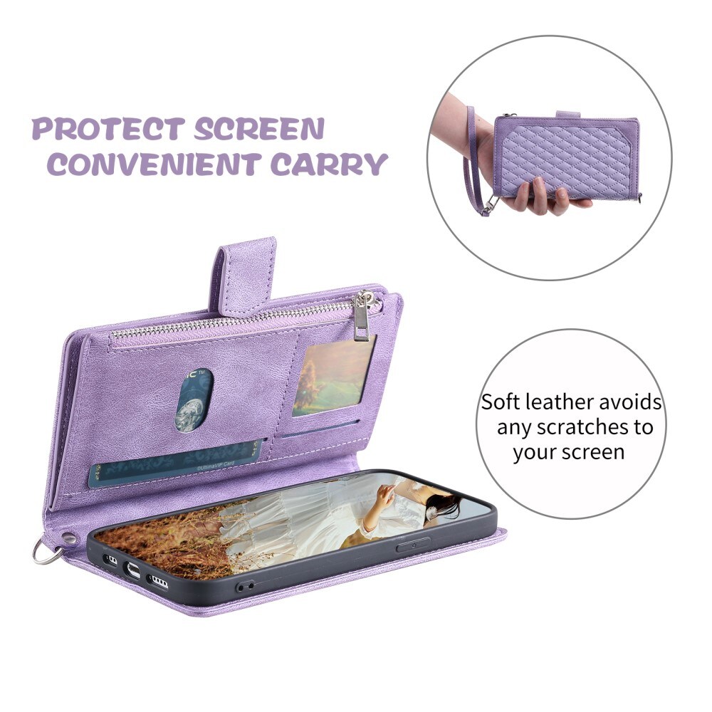iPhone 15 Pro Quiltet pungtaske, Lilla