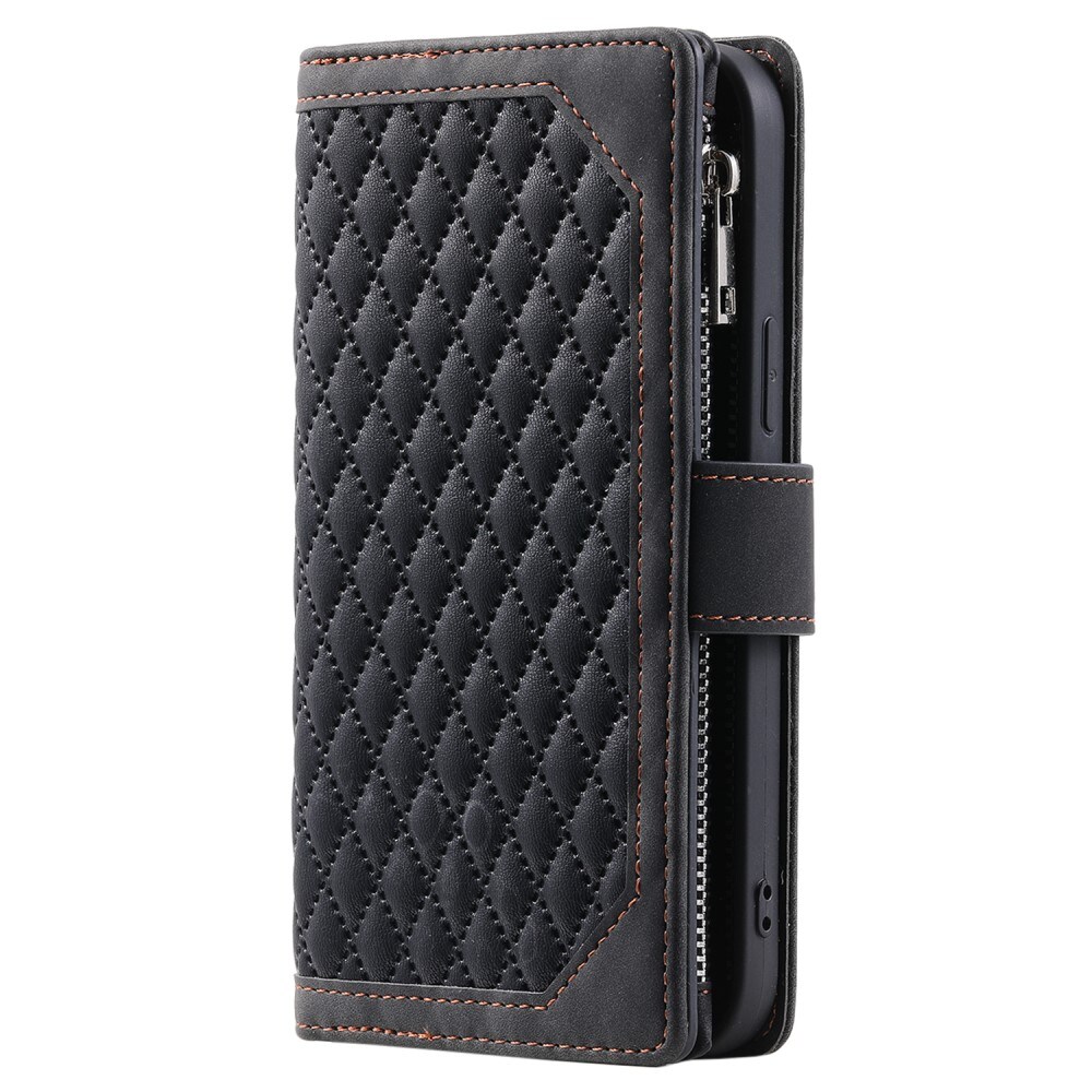 iPhone 15 Pro Quiltet pungtaske, Sort