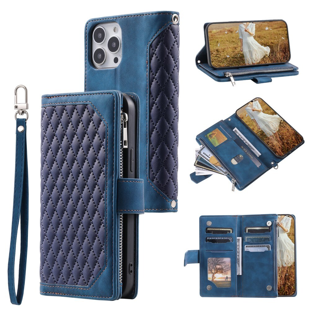 iPhone 15 Pro Max Quiltet pungtaske, Blå