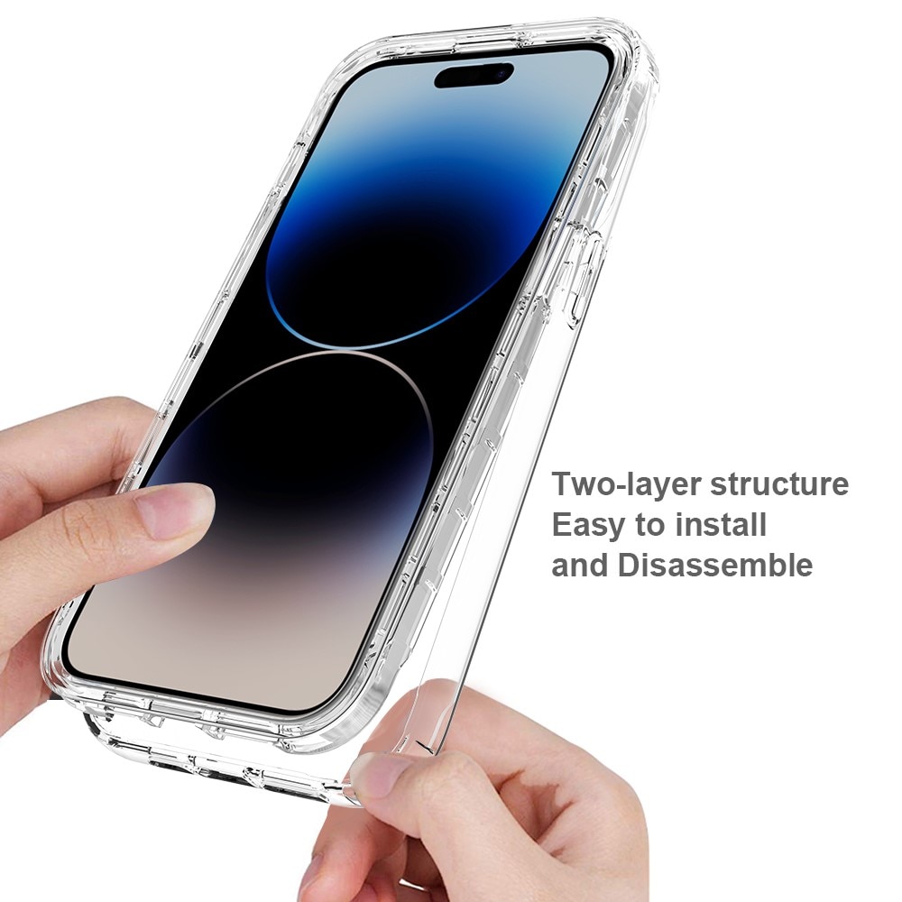iPhone 15 Pro Max Stødsikkert mobilcover med beskyttelsesramme Gennemsigtig