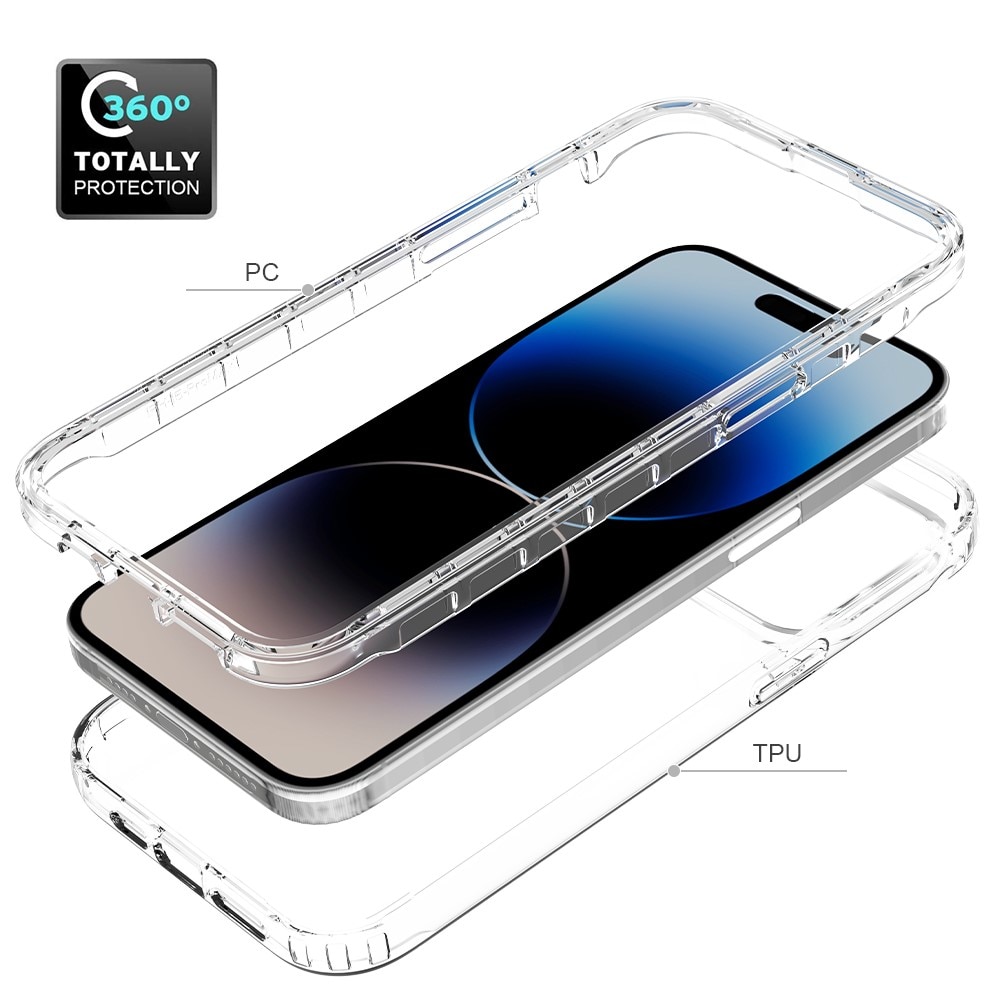 iPhone 15 Pro Max Stødsikkert mobilcover med beskyttelsesramme Gennemsigtig