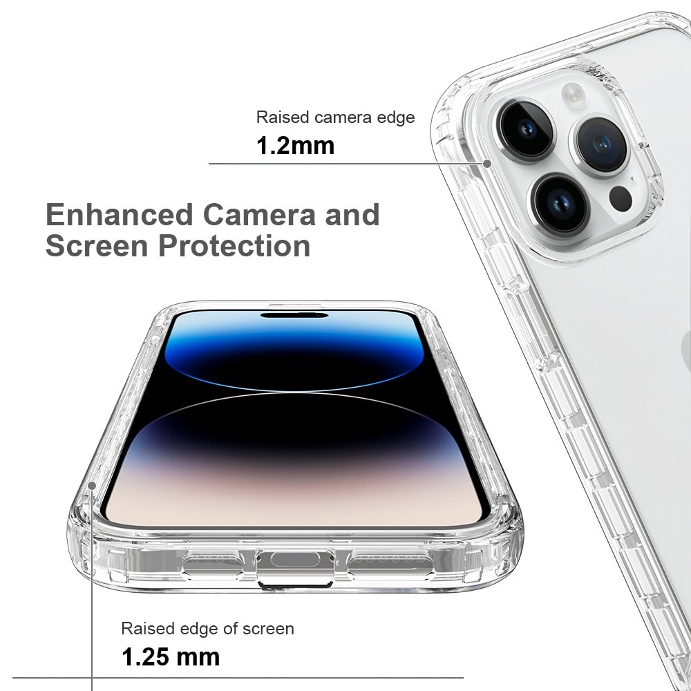 iPhone 15 Pro Max Stødsikkert mobilcover med beskyttelsesramme Gennemsigtig