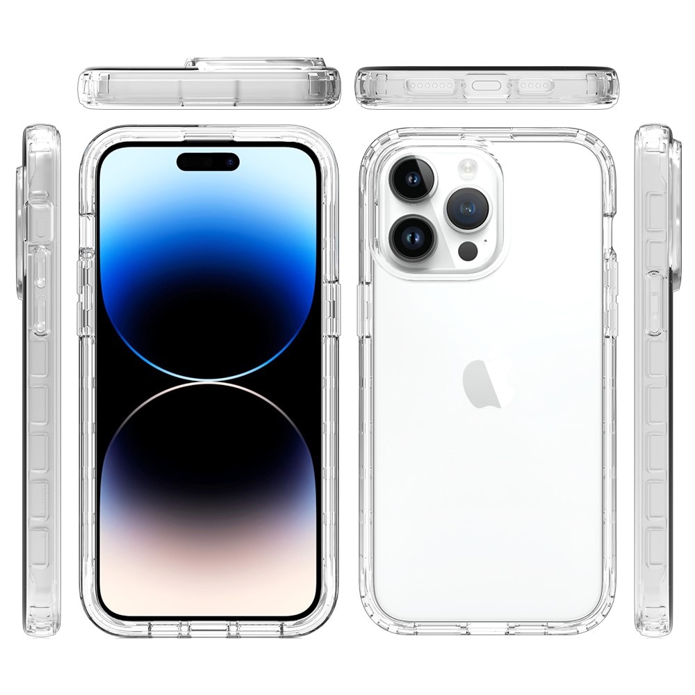 iPhone 15 Pro Max Stødsikkert mobilcover med beskyttelsesramme Gennemsigtig