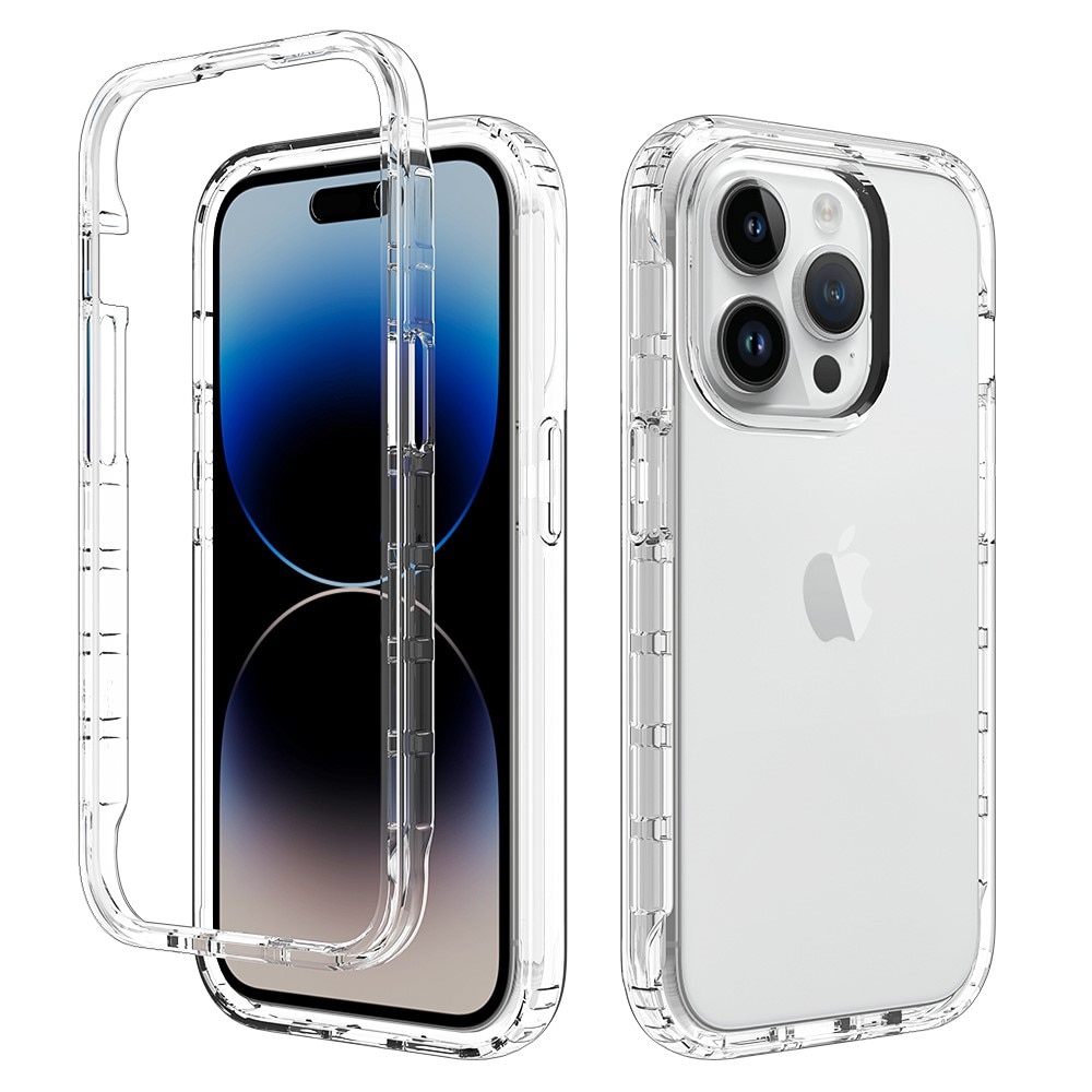 iPhone 15 Pro Stødsikkert mobilcover med beskyttelsesramme Gennemsigtig