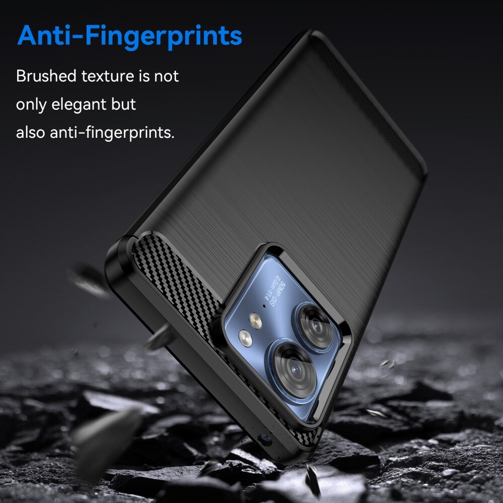 Motorola Edge 40 TPU-cover Brushed, Sort