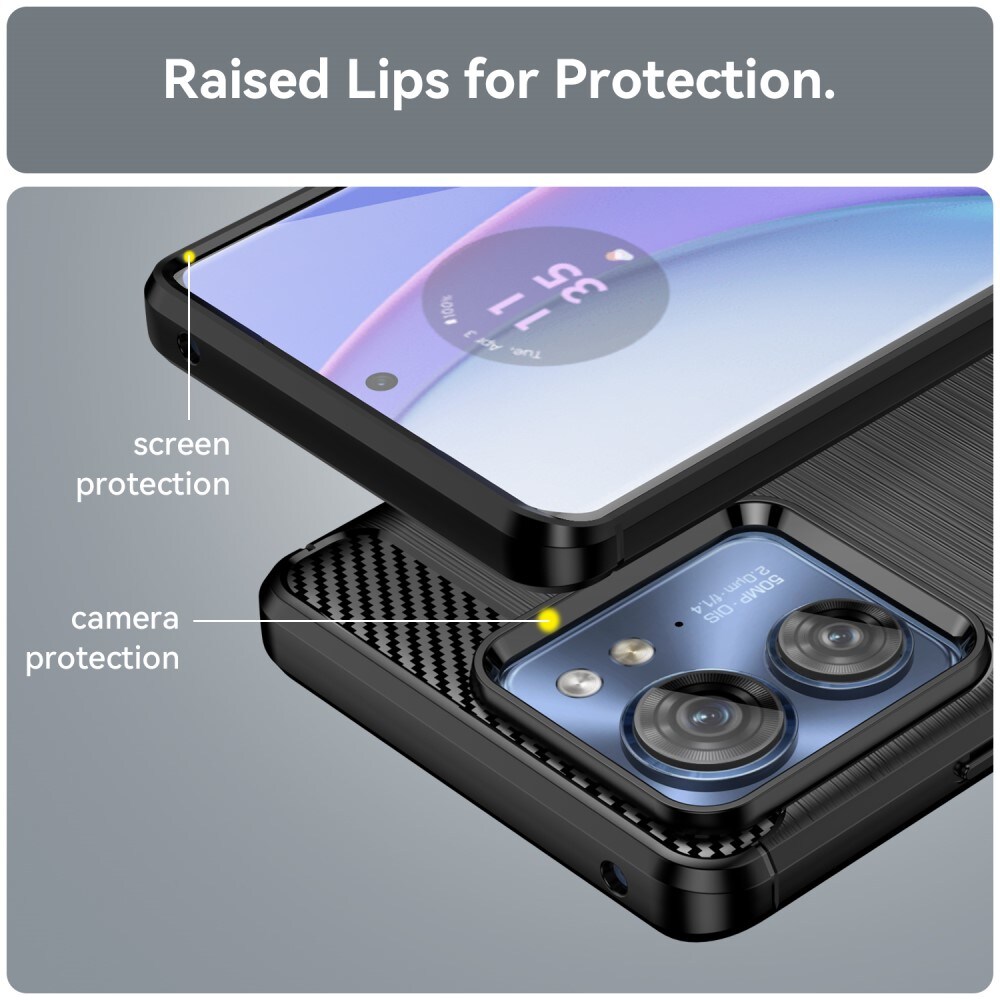 Motorola Edge 40 TPU-cover Brushed, Sort