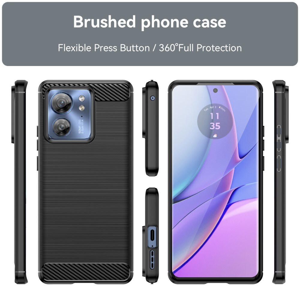 Motorola Edge 40 TPU-cover Brushed, Sort