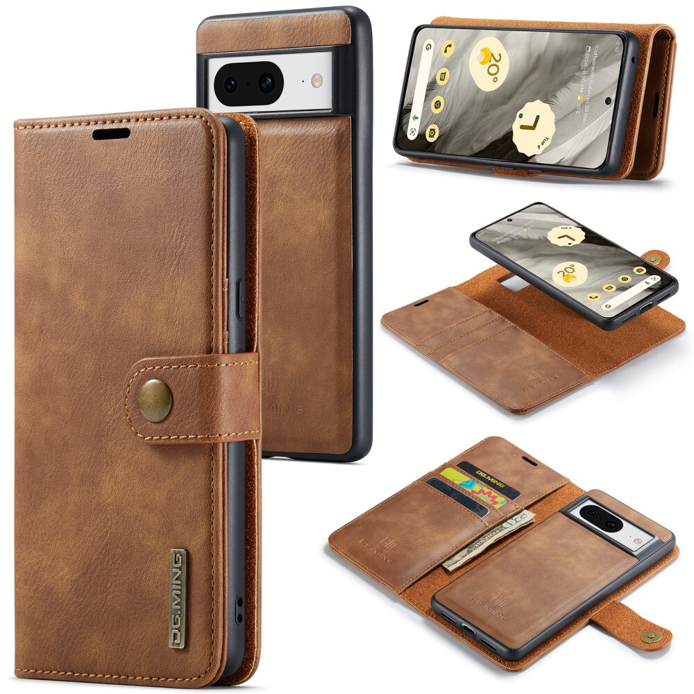 Google Pixel 8 Pungetui med aftageligt cover, Cognac