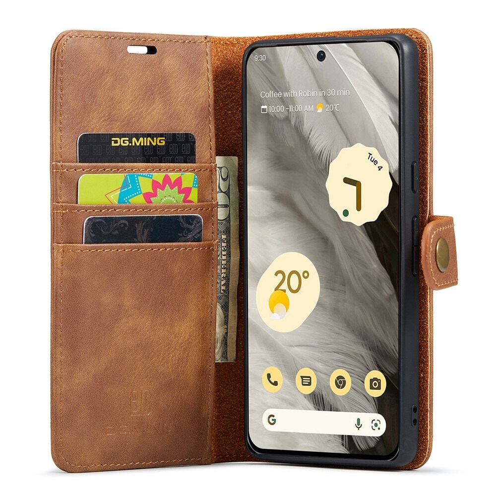 Google Pixel 8 Pungetui med aftageligt cover, Cognac
