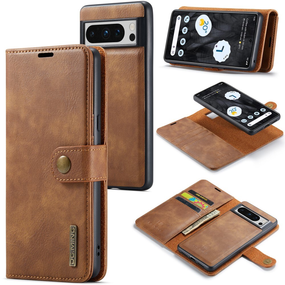 Google Pixel 8 Pro Pungetui med aftageligt cover, Cognac