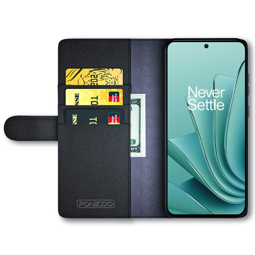  OnePlus Nord 3 Slankt mobiletui i ægte læder, Sort