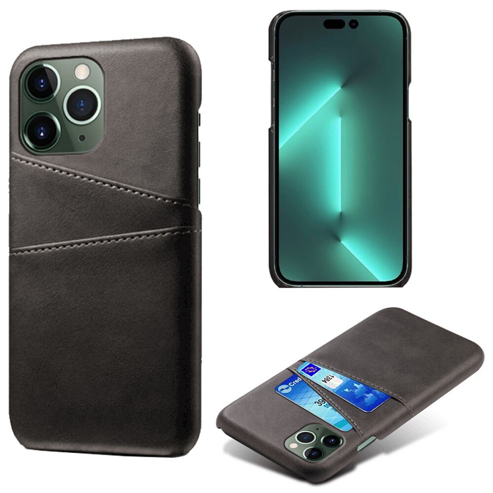 iPhone 15 Pro Smart cover med 2 kortholdere, Sort