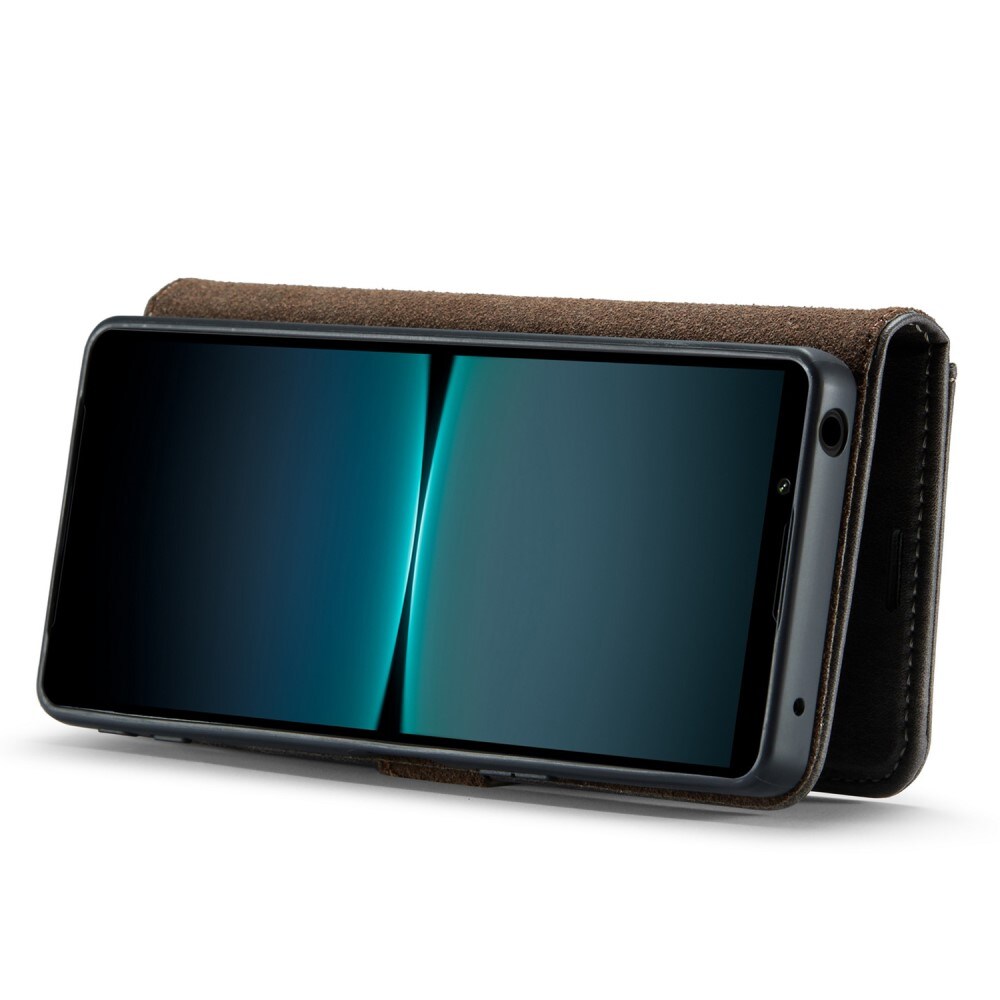 Sony Xperia 5 V Pungetui med aftageligt cover, Brown
