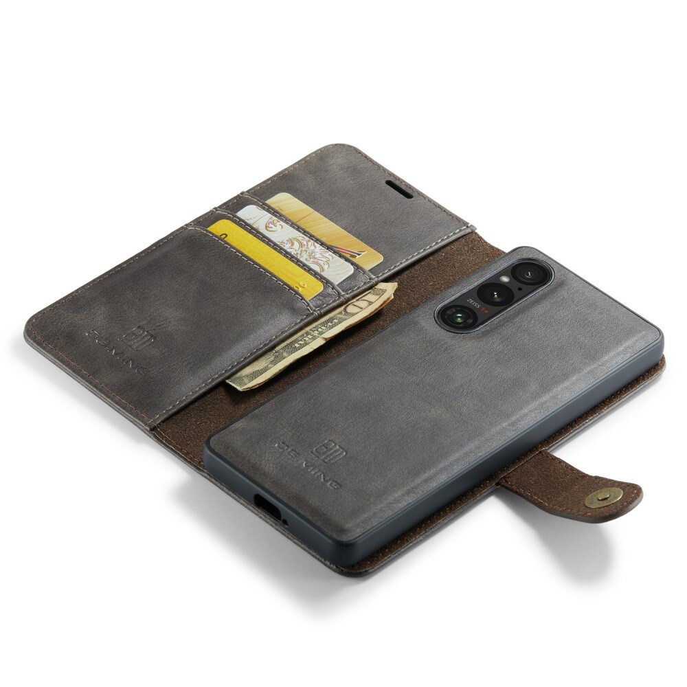 Sony Xperia 1 V Pungetui med aftageligt cover, Brown