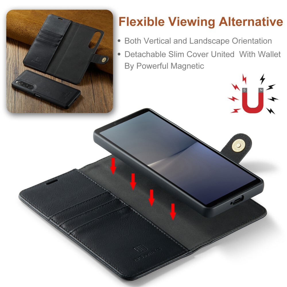 Sony Xperia 10 V Pungetui med aftageligt cover, Black