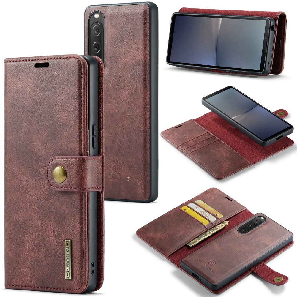 Sony Xperia 10 V Pungetui med aftageligt cover, Red