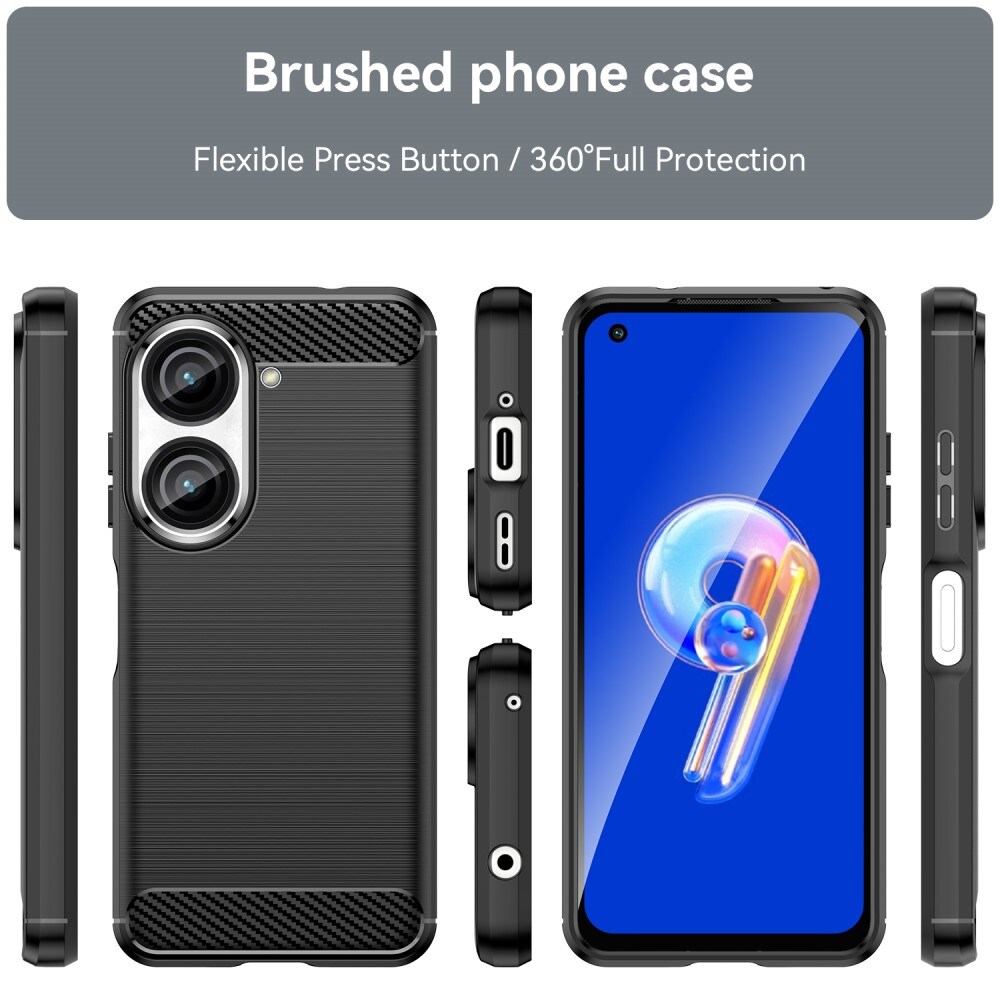 Asus ZenFone 10 TPU-cover Brushed, Sort