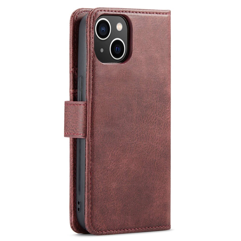iPhone 15 Pungetui med aftageligt cover, Red