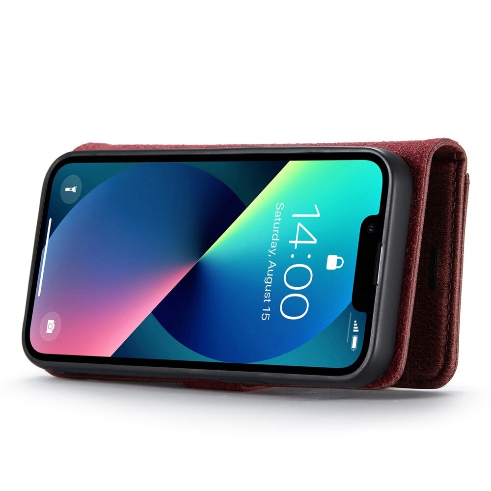 iPhone 15 Pungetui med aftageligt cover, Red