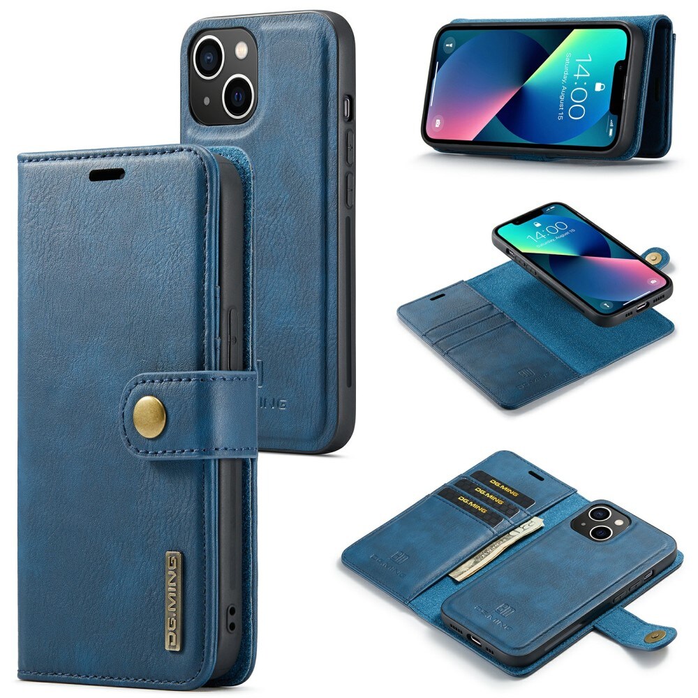 iPhone 15 Pungetui med aftageligt cover, Blue