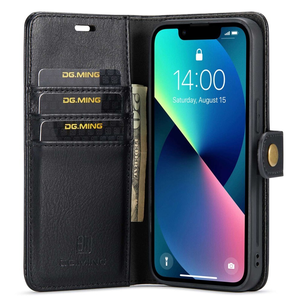iPhone 15 Plus Pungetui med aftageligt cover, Black
