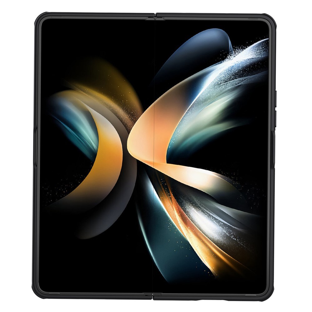 Samsung Galaxy Z Fold 5 Cover med kameralinsebeskyttelse og penneholder - CamShield, Sort