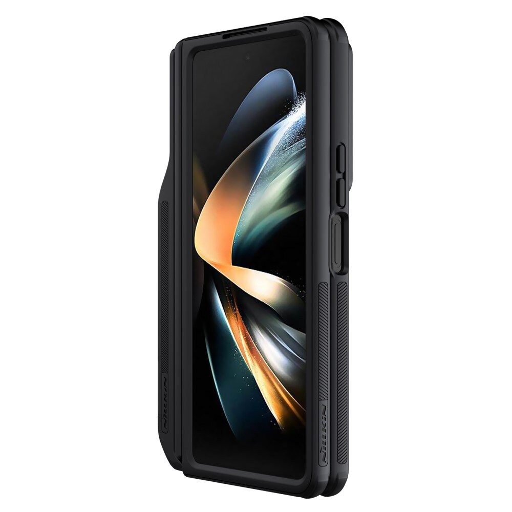 Samsung Galaxy Z Fold 5 Cover med kameralinsebeskyttelse og penneholder - CamShield, Sort